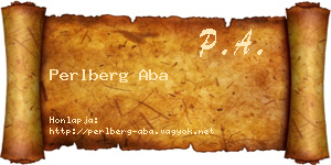 Perlberg Aba névjegykártya